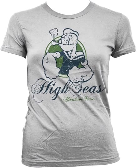 Popeye Dames Tshirt -S- High Seas Aftershave Tonic Wit