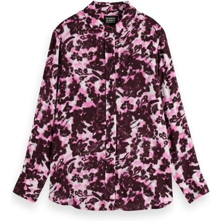 Scotch & Soda Viscose Printed Relaxed Fit Shirt Winter Floral Maat: 36 | Overhemden Outlet | Dames
