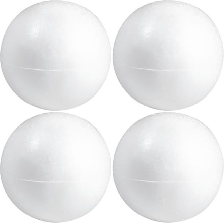 Piepschuim hobby vorm - 4x - bol - 15 cm - DIY knutsel figuren - halve schalen