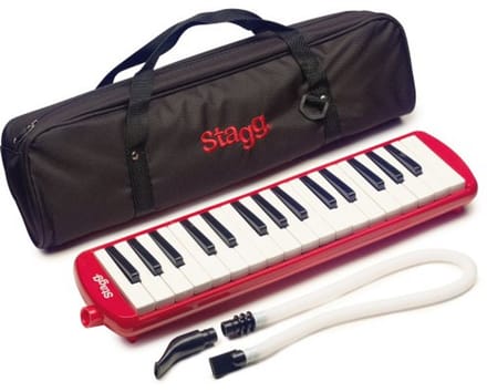 32 Toets Melodica in Rood met Softcase - Draagbaar Muziekinstrument voor Beginners
