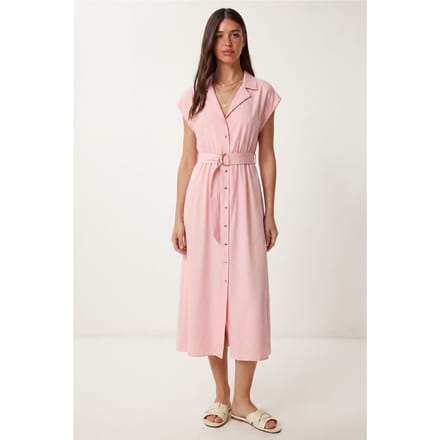 Geveste Midi Overhemdjurk