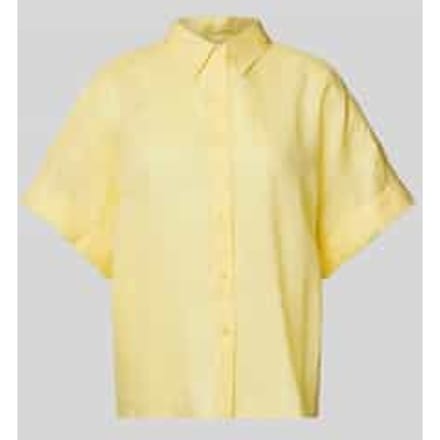 Blouse van ramie met extra brede schouders, model 'Bisenas'
