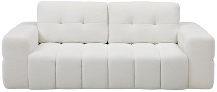 Vente-unique Tweezitsbank in witte bouclé stof SOPELANA