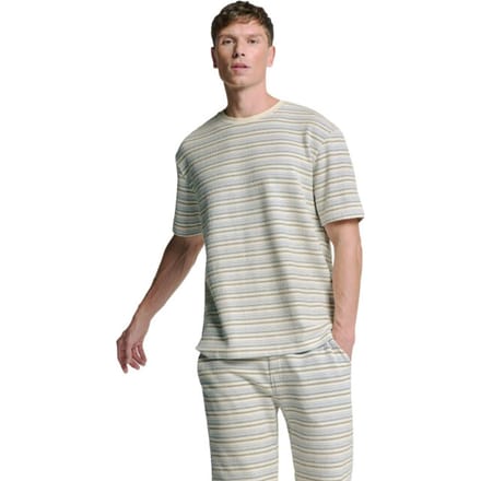 No Excess T-shirt Crewneck Multi Coloured Jacquard Slub Stripe Deep Bl Größe: XXXL | Basic T-Shirts Outlet | Herren