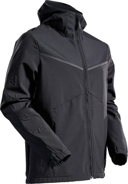 MASCOT Customized Softshell jas capuchon - 22102-649 - zwart - maat XL