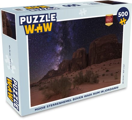 Puzzel Sterrenhemel boven Wadi Rum in Jordanië - Legpuzzel - Puzzel 500 stukjes