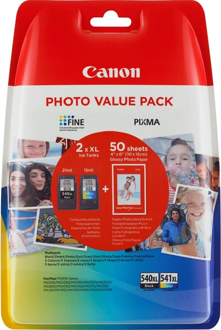 Inktcartridge Canon PG-540L + CL-541XL - Zwart + Kleur