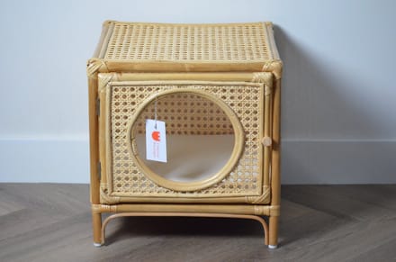 Château Rustique - Rotan kattenhuisje kattenmeubel Simba met kussen - 40x40x40 cm