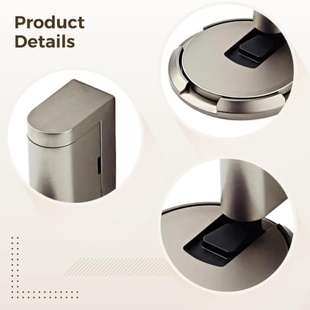 Mechanische Deurstopper - Vloer Stopper - Deuren Dempen - Zinklegering Constructie - 16 cm - Zilver