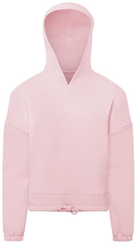 TriDri - Cropped Oversized Kinder Hoodie - Light Pink maat 7/8