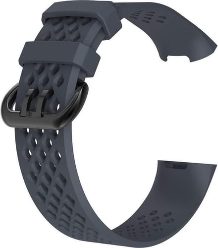 watchbands-shop.nl Siliconen bandje - Fitbit Charge 3 - DonkerBlauw - Large