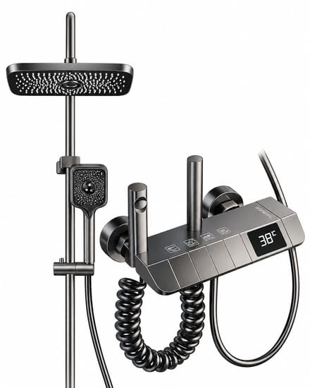 Innovastore Douchesysteem - Doucheset - Regendouche - Handdouche - Thermostaatkraan - Verstelbaar - Digitale display - Grijs