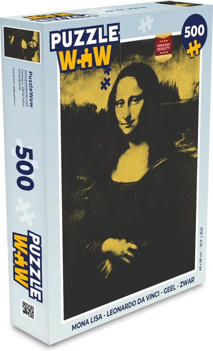 Puzzel Mona Lisa - Leonardo da Vinci - Geel - Zwart - Legpuzzel - Puzzel 500 stukjes