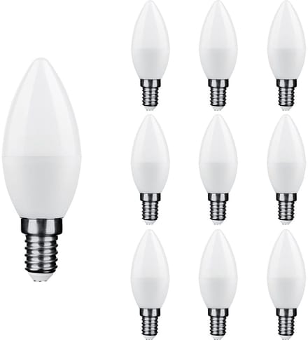 Technik E14 LED Lamp 6W - 540lm - 2700K - Extra Warm Wit - LED Kaarslamp C37 - Vervangt 45W Gloeilamp - 10 stuks