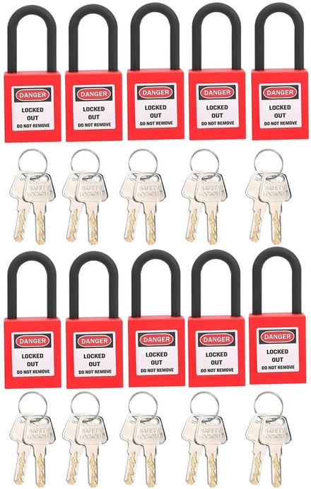 Dailygoods- Hangslot 38mm - Industrieel/Technisch - Stofdicht - Gecodeerd Label - Stevig/Lichtgewicht - Slagvast/Temperatuurbestendig - Slot