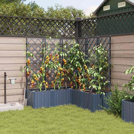 vidaXL - Plantenbak - 5 - st - Grijs - 120 - x - 120 - x - 142 - cm - PP
