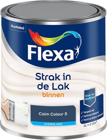 Flexa - Strak In De Lak Binnenlak Zijdeglans - Calm Colour 5 - Mengverf - 1 L