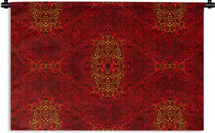 Wandkleed - Wanddoek - Patroon - Abstract - Rood - 60x40 cm - Wandtapijt