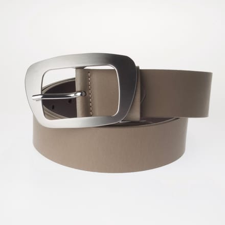Lederen riem Trapezio - Dames Riem met trapeze gesp – Taupe – 75cm