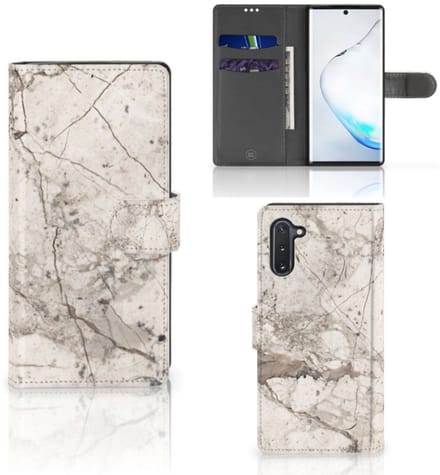 Samsung Galaxy Note 10 Bookcase Marmer Beige