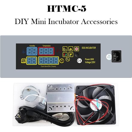 HTMC-5 Automatische Broedmachine Controller Doe-het-zelf Constante Temperatuur Vochtigheid Verwarmingssysteem Ventilatormotor Accessoire gray