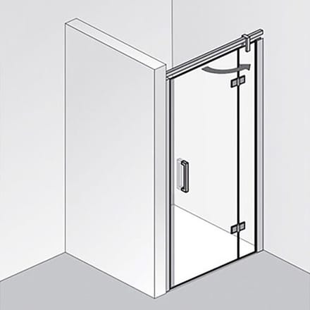 HSK Atelier Plan hinged door on side part in niche 75 cm hinged right 17018075-41-50-R