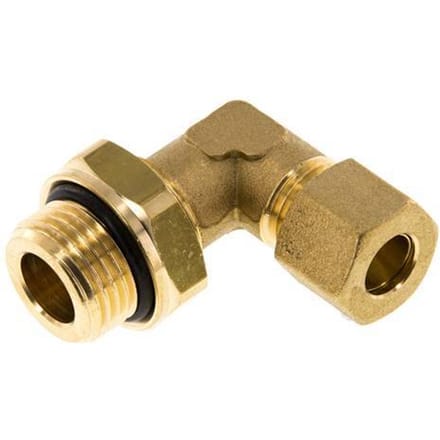 10mm & G1/2'' Messing L-Vorm Knelfitting Buitendraad 95bar NBR Verstelbaar DIN EN 1254-2