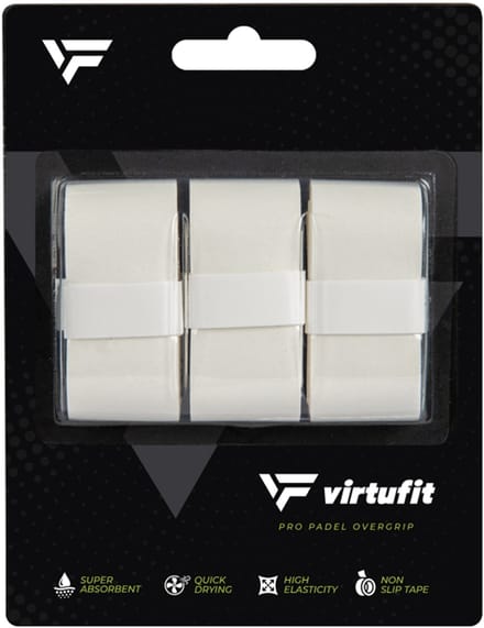 VirtuFit Pro Padel Overgrip - Wit - Set van 3 - Vochtabsorberend PU-materiaal