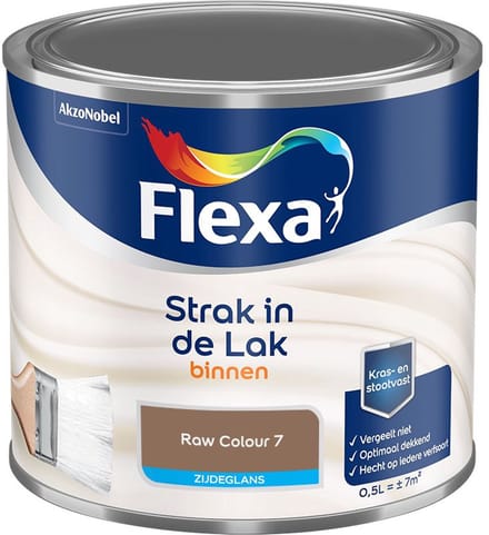 Flexa - Strak In De Lak Binnenlak Zijdeglans - Raw Colour 7 - Mengverf - 500 Ml