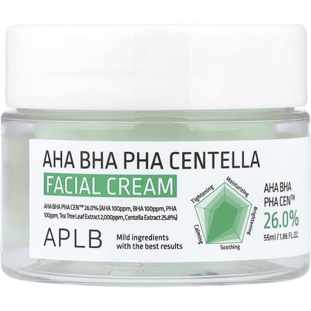 APLB AHA BHA PHA Centella Crème Visage 55 ml #55ml 1PCS white