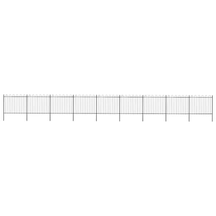 vidaXL - Tuinhek - met - ringtop - staal - 1506x150 - cm - zwart