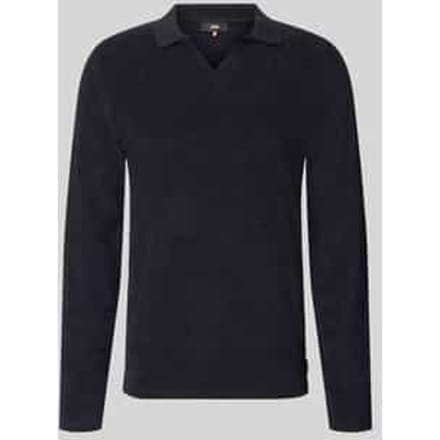 Shirt met lange mouwen met polokraag en v-hals model 'BOLL'