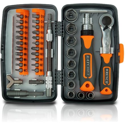 38 in 1 huishoudelijke arbeidsbesparende ratelschroevendraaierbitset multifunctionele gereedschapsset hardware-instrumenten veelkleurig