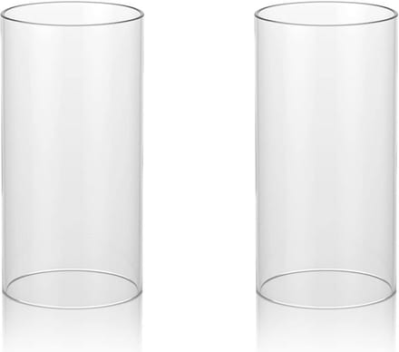 Set van 2 Cilinder Glazen Windlichten voor Stolpkaarsen (Hoge & Brede Pasvorm)