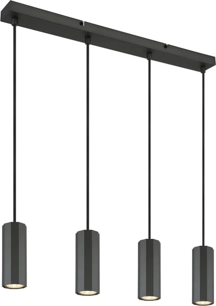 Hanglamp JAMES 6.0 cm 4-lichts Mat Grijs