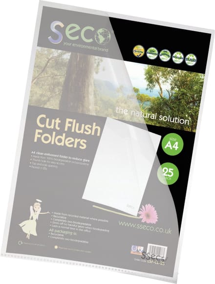 Seco L-map A4 - transparant - PP 100 micron - 100 stuks - milieuvriendelijk - SE-LSF-CL