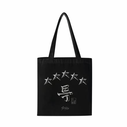 Kpop Idol Group Stray Kids 5-STAR Non-woven Canvas bags Zwart met ster variant 2 [Schoudertas]