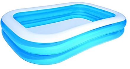 Opblaasbaar rechthoekig zwembad 262 x 175 x 51 cm van vinyl met 2 ringen