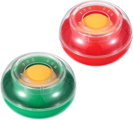 3 Inch Dia Finger Wet Sponge - 2 Piece Finger Damper - Bank Counting Paper Bills Document Hulp Red Green