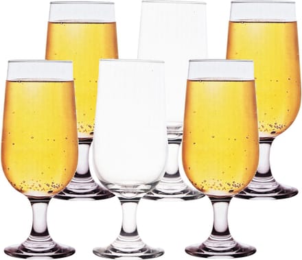Alessandro Bierglazen Cerveza - 6x stuks - voetglas - 400 ml - 7,5 x 19 cm - bierglas