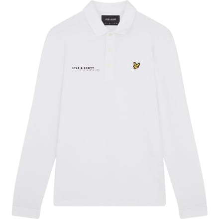 Lyle & Scott wit gecoordineerd logo-poloshirt met lange mouwen