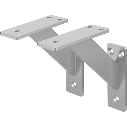 Wandhouder Plankhouder set van 2 120 x 120 mm zilver aluminium ML design