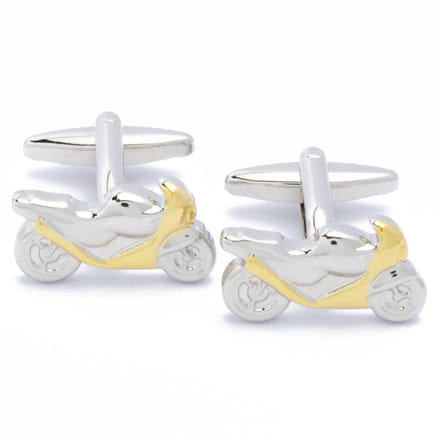 Manchetknopen - Racemotor Zilver en Goudkleurig