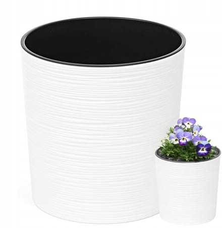 Lamela Malwa Pot 19cm Wit met Inzetstuk - Modern Design