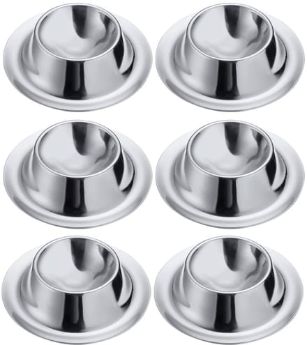 Westmark Set van 6 eierdopjes, rond, stapelbaar, ø 8,5 cm, roestvrij staal, zilver, 207222E3