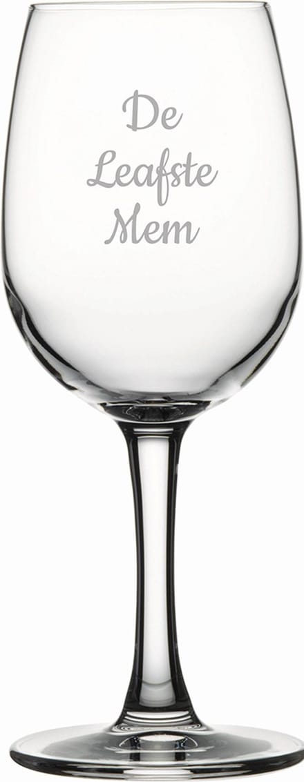 Gegraveerde witte wijnglas 26cl De Leafste Mem