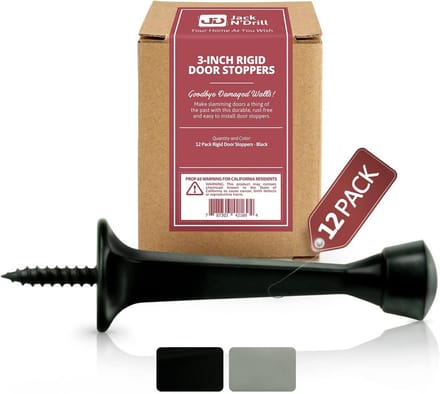 Set van 12 Heavy Duty Metalen Deurstops - 3 Inch Stijve Deurstopper met Rubberen Tip