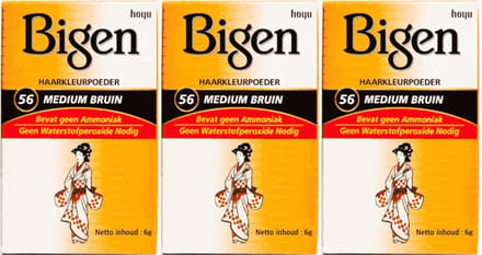 Bigen Hair Powder - 56 Rich Medium Brown - Voordeelverpakking 3 Stuks