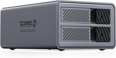 Aluminium 2 Bay RAID behuizing voor 3.5 inch HDD, geschikt voor 2 x 22 TB opslagcapaciteit