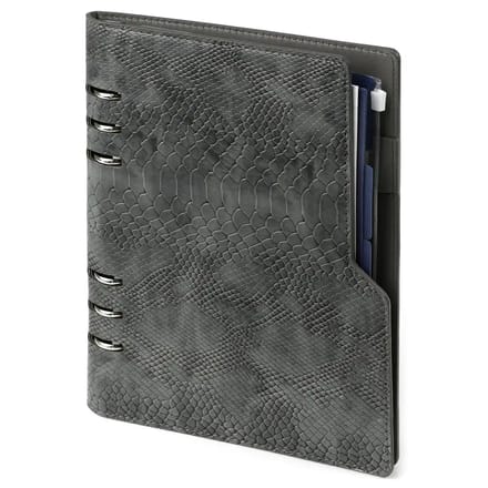 1016-76 A5 Bindmiddelplanner Clipbook Croco Grijs 1 week per 2 paginas 2026-2027-2028
